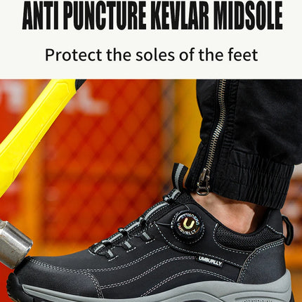 Men's Steel Head Safety Shoes Puncture And Smash Resistant Lightweight Sole Breathable Upper for Outdoor Workshop Work Shoes