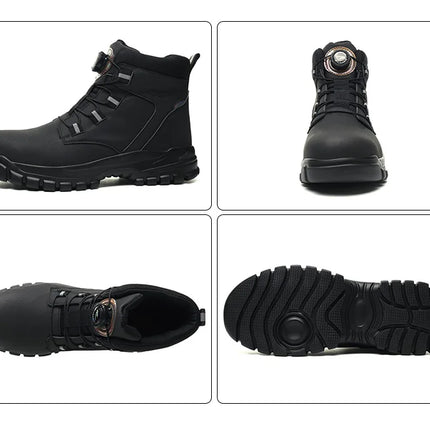 Waterproof Safety Boots Men Indestructible Steel Toe Work Boots Anti-smash Stab-resistant Safety Shoes Biker Botas Para Hombre