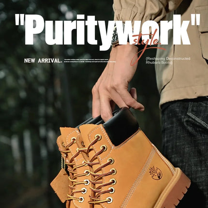 Boots Men High Top Boots High Quality Women Leather Shoes Fashion Outdoor Sneakers Men Lace Up Non-Slip Ankle Boots for Couple