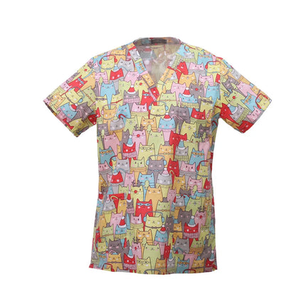 Pet Clinic Vet Work Uniforms Women Nurse Accessories Animal Printed Hospital Doctor Nursing T-Shirt Medical Scrubs Clothes Tops-KarWorkwear