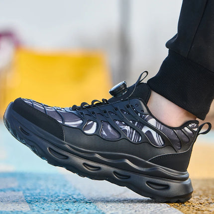 2025 Rotating button Safety Shoes Men Anti smashing Anti piercing Work Shoes Men Steel Toe shoes Non-slip Indestructible shoes