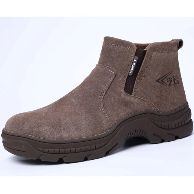 2023 Quality Leather Boots Men Safety Shoes Waterproof Work Boots Safety Steel Toe Shoes Men Puncture-Proof Indestructible Shoes-KarWorkwear