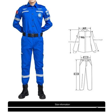 New Fire Fighter Suit Emergency Rescue Clothing Disaster Relief Coat Anti-static Wear-resistant Coverall Labor Work Uniforms-KarWorkwear