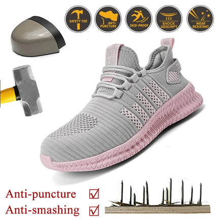 Women's Work Safety Shoes, Anti Impact Steel Toe, Anti Puncture, Wear-resistant Fashion Sports Shoes-KarWorkwear
