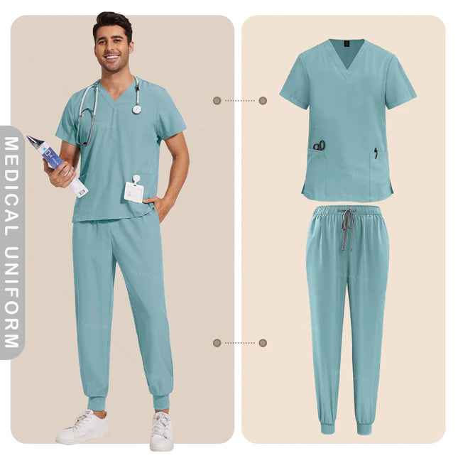 Nurse Uniforms Woman Hospital Doctor Men's Medical Sweatshirt Nursing Pants Unisex Workshop Uniforms Beauty SPA Work Clothes New-KarWorkwear