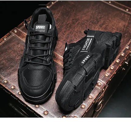 Men's Work Boots with PU Leather Are Versatile Trendy High-quality Comfortable and Feature A Retro Style with Round Toe