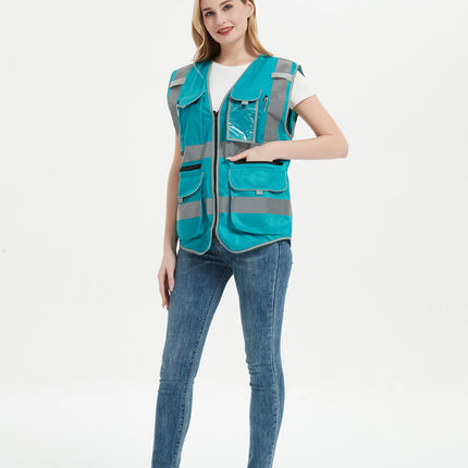 Work Vest for Women Work Clothes Hi Vis Workwear Vest with Pockets