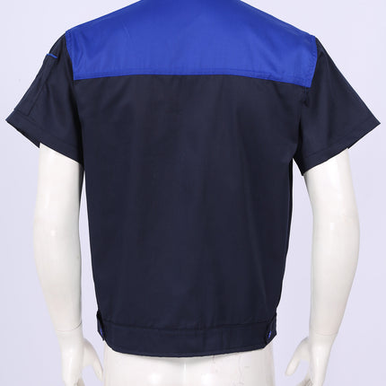 Men Women Short Sleeve Work Coat Workshop Shirts Motor Mechanic Uniform with Two-pocket T-shirts Man Workshop Overalls Top-KarWorkwear