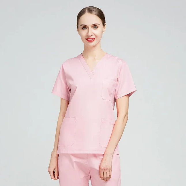 High Quality Scrubs Medical Uniforms Women Nurse Uniform Thin Breathable Medical Scrub Tops Elastic Scrubs Pants Doctor Workwear-KarWorkwear
