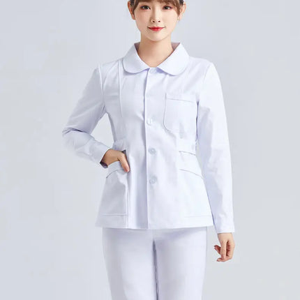 White Short Sleeve scrubs uniforms women Pet Grooming Clinic Nursing Clothes Workwear Nurse Scrub Work Pink Medical Uniform-KarWorkwear