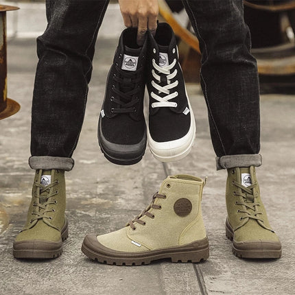 New Fashion High-top Mens Boots Outdoor Comfortable Mens Casual Boots Jungle Mountaineering Men Shoes Wide Bottom Platform Boots-KarWorkwear