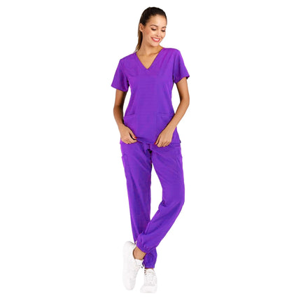 Anti-Wrinkle Soft Premium Fabric Polyester Rayon Spandex Washable Nursing Scrub Set for Womens Nursing Scrub Uniforms-KarWorkwear