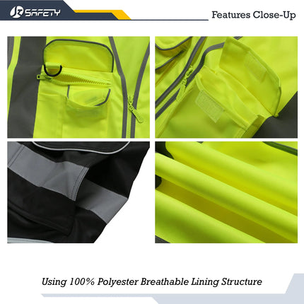 High Visibility Reflective Safety Vest Work Uniform Signal Security Jacket Reflex Clothing Rider Motor Geology Man-KarWorkwear
