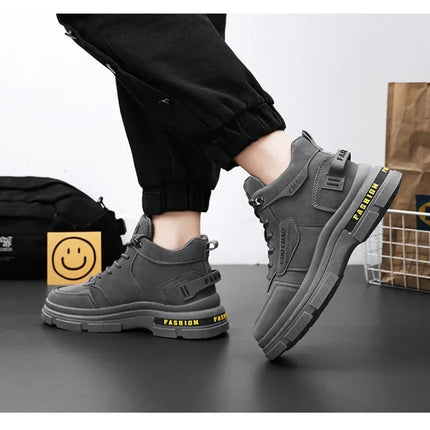Mens Boots High Top Shoes Casual Winter Platform Designer Luxury Ankle Sport Chelsea Tactical Cowboy Work Safety Sneakers 안전화-KarWorkwear