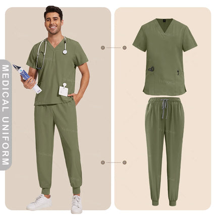 Nurse Uniforms Woman Hospital Doctor Men's Medical Sweatshirt Nursing Pants Unisex Workshop Uniforms Beauty SPA Work Clothes New-KarWorkwear