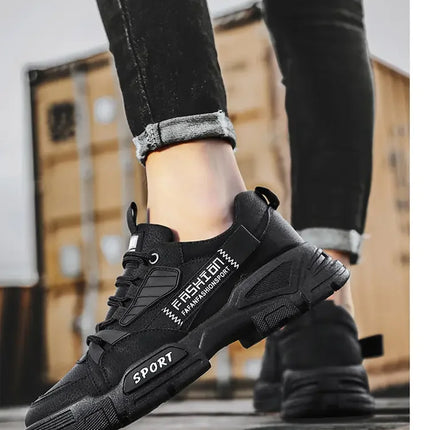 Men's Work Boots with PU Leather Are Versatile Trendy High-quality Comfortable and Feature A Retro Style with Round Toe