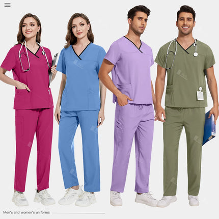Surgical Uniforms Lab Workwear Clothes Nurse Scrubs Set Men Nurse Accessories Medical Uniform Surgical Dental Clinical Top Pants-KarWorkwear