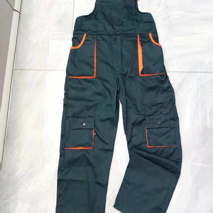 Men Long Sleeve Cargo Overalls Bib Pants Zipper Pockets Rompers Jumpsuit Fashion Labor Casual Coveralls Plus Size S-4xl
