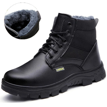 Men's Boots Safety Shoes Men Steel Toe Shoes Winter Boots Men Puncture-Proof Work Shoes Plush Warm Work Safety Boots Male Shoes-KarWorkwear