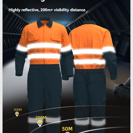 100% Cotton Work Coveralls Uniform Men Reflective Working Coveralls Welding Suits Car Repair Workshop Mechanic