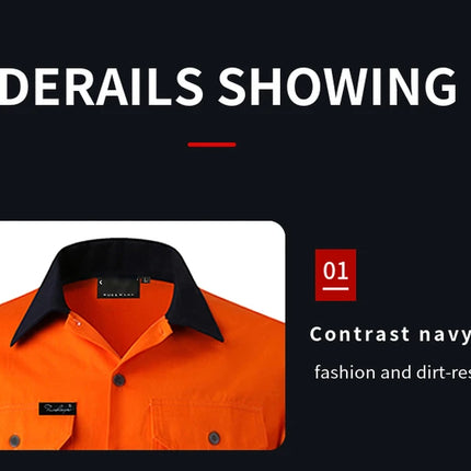 Hi Vis Reflective Shirt Men Hi Viz Reflective Polo Long Sleeve with Pockets Work Safety Polo Shirt