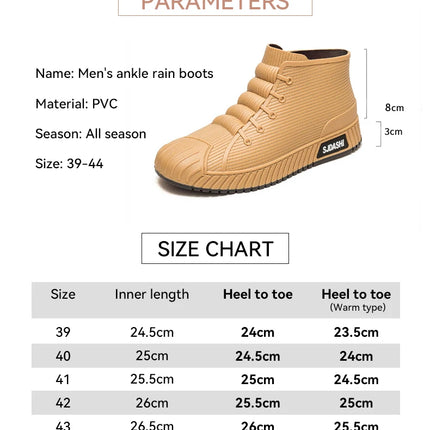 Men Women Short Tube Rain Boots Kitchen Anti-slip Rain Shoes Summer Ankle Outdoor Winter Car Washing Fishing Waterproof Shoes
