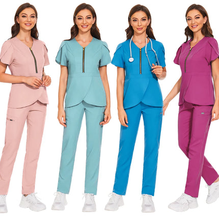 Pet Grooming Institutions Sets Beauty Salon Clothes Scrubs Clothes High Quality Spa Uniforms Fashion V-Neck Working Clothes-KarWorkwear