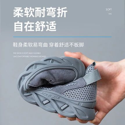 Breathable Summer Safety Work Shoes For Men Insulation 6KV Plastic Toe Anti-smash Non-slip Indestructible Boots Male Footwear-KarWorkwear