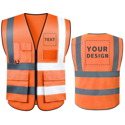 Custom Your Text Logo Reflective Safety Vest Multi-pocket Traffic Vest Railway Coal Miners Uniform Breathable Security Uniform-KarWorkwear