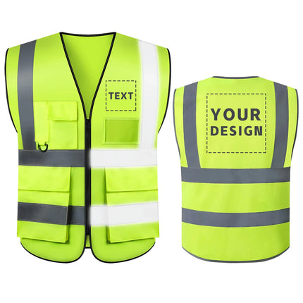 Custom Your Text Logo Reflective Safety Vest Construction Work Traffic Vest Railway Coal Miners Uniform Security ANSI Class 2-KarWorkwear