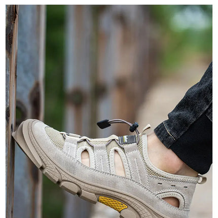 Safety Shoes Men Summer Breathable Work Sandals Men Anti-smash Anti-puncture Indestructible Shoes Work Sneakers Protective Shoes-KarWorkwear