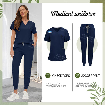 Tooth Check Doctor Workwear Hospital Medical Uniforms Unisex Pet Grooming Work Clothes Lab Uniform Jogger Suit Nurse Accessories-KarWorkwear