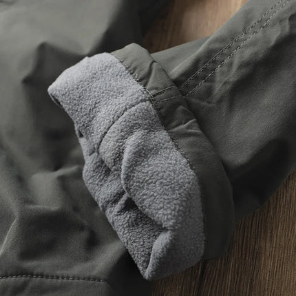 Outdoor Workwear Pants Men's Loose Fce Lined Thi Soft ell Hiking Pants Windproof Waterproof Polyester Fiber Straight Leg