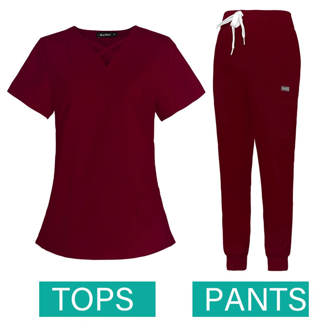 Beauty Salon Women Work Uniforms Plus Size Short-sleeved Health Services Suits Working Suits Summer Fashion Pet Scrubs Costume-KarWorkwear