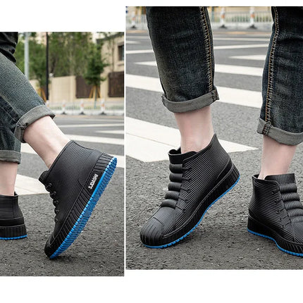 Men Women Short Tube Rain Boots Kitchen Anti-slip Rain Shoes Summer Ankle Outdoor Winter Car Washing Fishing Waterproof Shoes