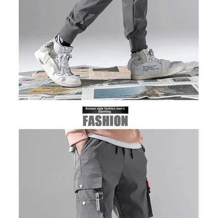 2023 Autumn Winter Casual Pants Men's Fleece-Lined Workwear Sweatpants Trendy Cargo Pants Factory Outlet
