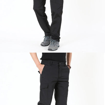 2024 Outdoor Work Tactical Pants Men Winter Casual Cargo Trousers Waterproof Fleece-lined Pant Elastic Hiking Traveling Workwear