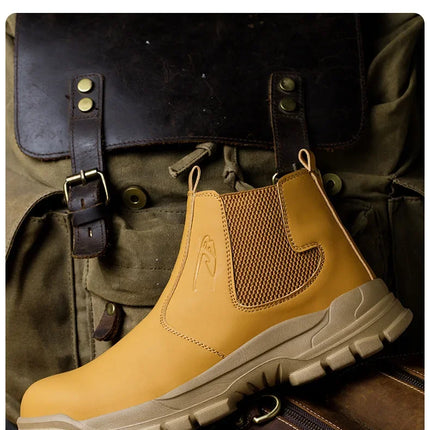 Waterproof Safety Wrok Boots For Men Steel Toe Cap Lightweight Indestructible Industry Chelsea Boots Puncture-Proof Footwear-KarWorkwear