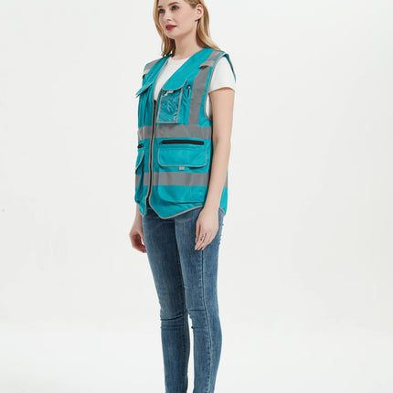 Work Vest for Women Work Clothes Hi Vis Workwear Vest with Pockets