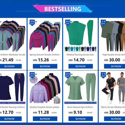 Clearance Scrubs Nursing Uniforms for Women Men Anesthetist Set Tops and Jogger Pants Thin Fabric Operating Room Doctor Workwear-KarWorkwear