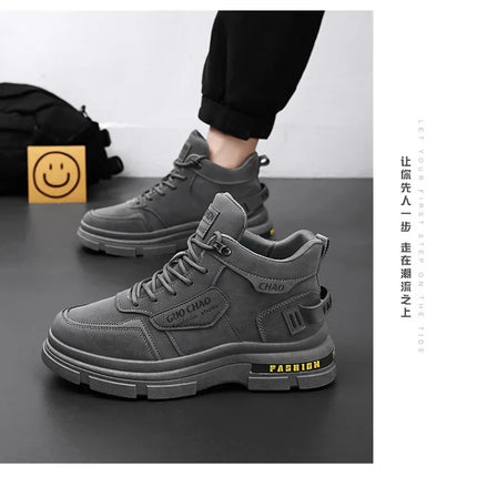 Mens Boots High Top Shoes Casual Winter Platform Designer Luxury Ankle Sport Chelsea Tactical Cowboy Work Safety Sneakers 안전화-KarWorkwear