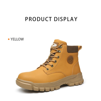 Men Protective Boots Steel Toe Shoes Anti-smash Anti-puncture Work Boots Safety Shoes Indestructible Winter Boots Waterproof-KarWorkwear