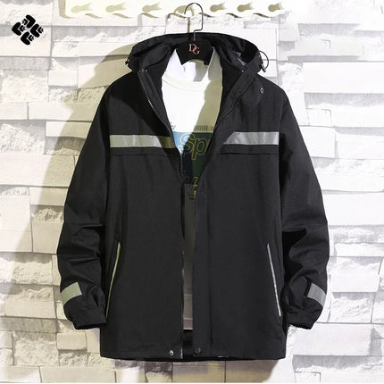 Reflective Jacket Waterproof and Warm with Dechable Fleece Linner 3 in 1 Hi Vis Windproof Workwear Jacket Men for Winter L-7XL