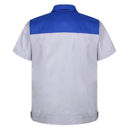 Men Women Short Sleeve Work Coat Workshop Shirts Motor Mechanic Uniform with Two-pocket T-shirts Man Workshop Overalls Top-KarWorkwear
