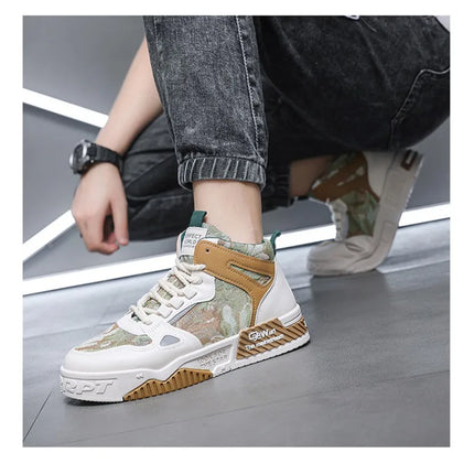 2023 Men Boots High Top Sneakers Casual Platform Leather Skateboard Fashion Designer Luxury Outdoor Sport Tennis Safety Loafers-KarWorkwear