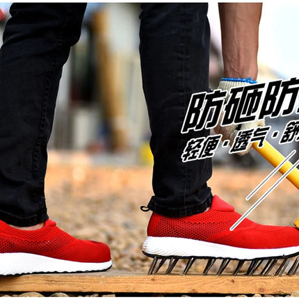 New 2022 Summer Breathable Men Casual Shoes Steel Toe Cap Indestructible Safety Working Shoes Outdoor Men Footwear-KarWorkwear
