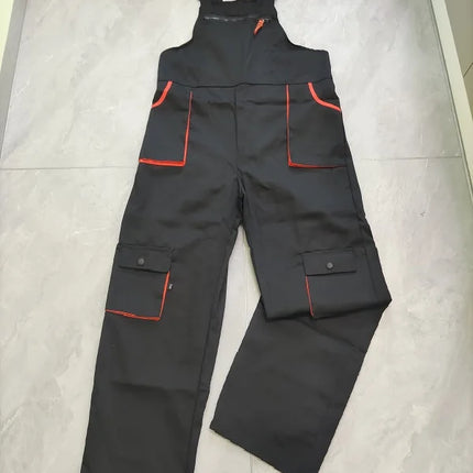 Bib Overalls Mens Women Work Clothing Plus Size Protective Coveralls Strap Jumpsuit Multi Pockets Uniform Sleeveless Cargo Pants-KarWorkwear