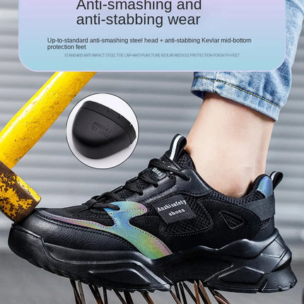 New Fashion 2024 Women's Safety Shoes Sneakers Women Anti-smash Anti-puncture Security Boots Protective Shoes Breathable-KarWorkwear