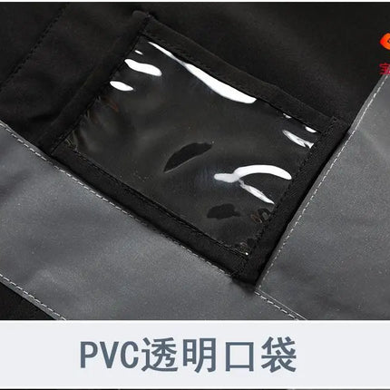 Winter Work Jacket Men, Waterproof Windproof Reflective Thermal Coat, Fleece Lined Abrasion Resistant Parka