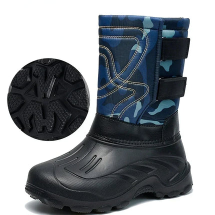 Work Boots for Men Waterproof 2025 Spring New Non-slip Fishing Boots Comfortable Farm Men Boots Winter Plus Cotton Rain Boots